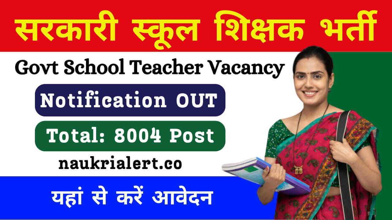 Govt School Teacher 8k Recruitment 2024