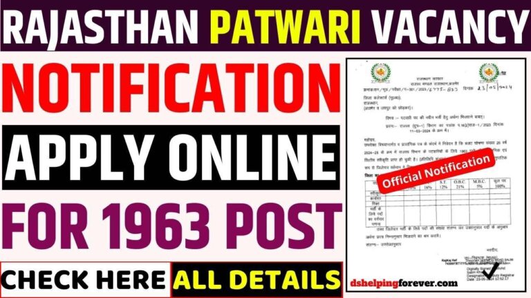 Rajasthan Patwari 1963 Recruitment